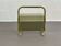 Vintage magazine rack in smoked glass and brass.