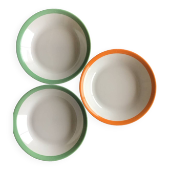 3 assiettes creuses Yves Deshoulières