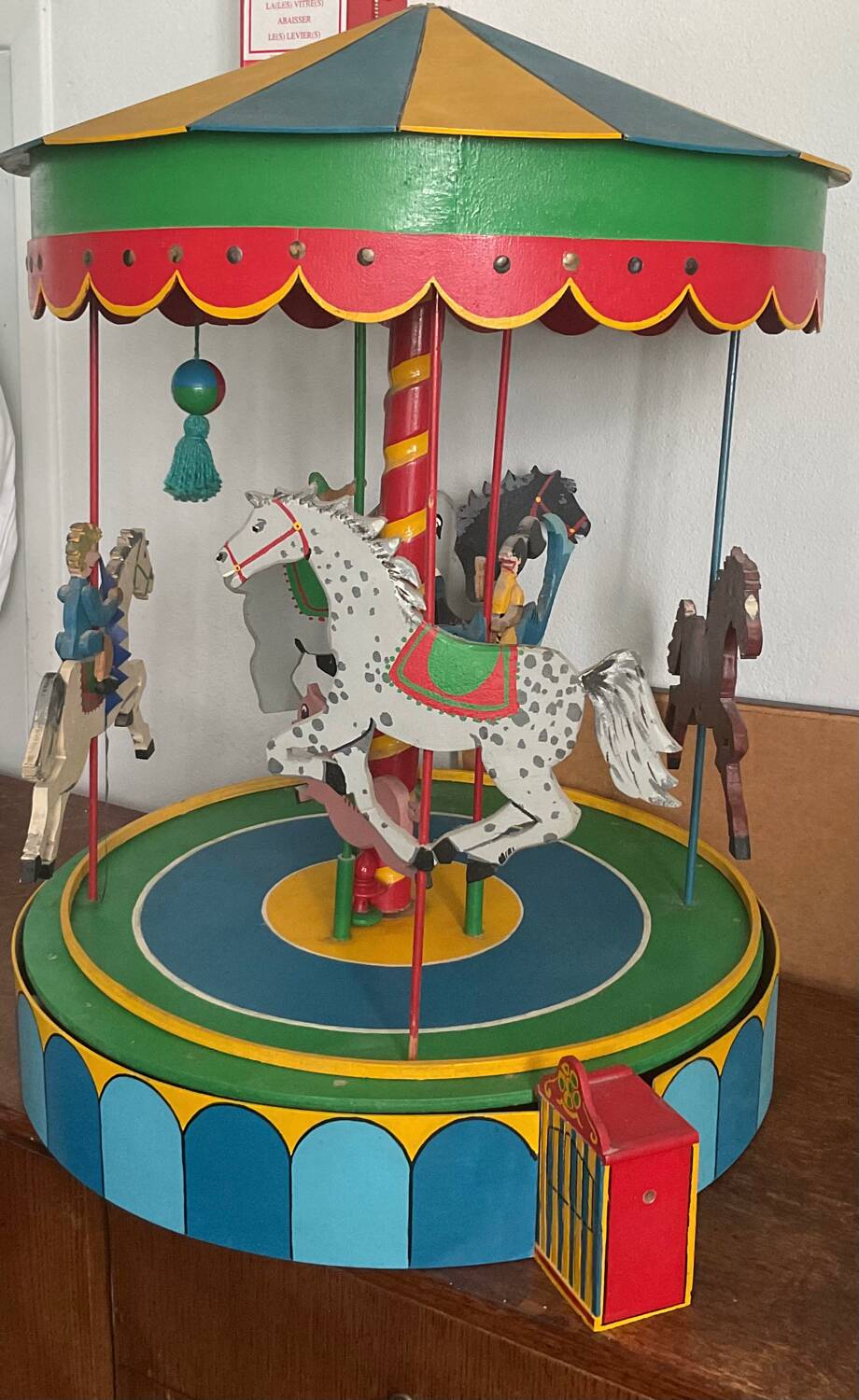Rare vintage wooden carousel