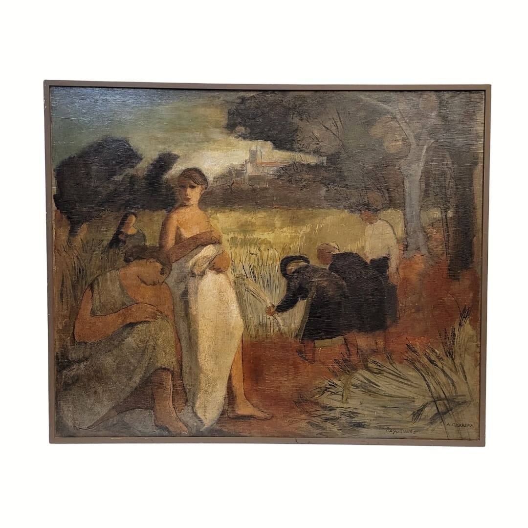 Oil on panel "Roquelaure", Agustín Carrera, Art Deco, early 20th century – Spain
