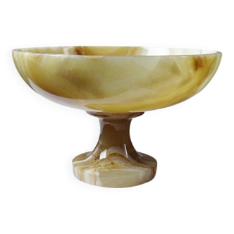 Small vintage honey onyx empty pocket cup from the 60s Italy