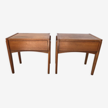 Pair of wooden bedside tables, circa 1950