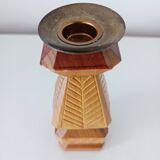 Set of 3 Scandinavian wooden candle holders