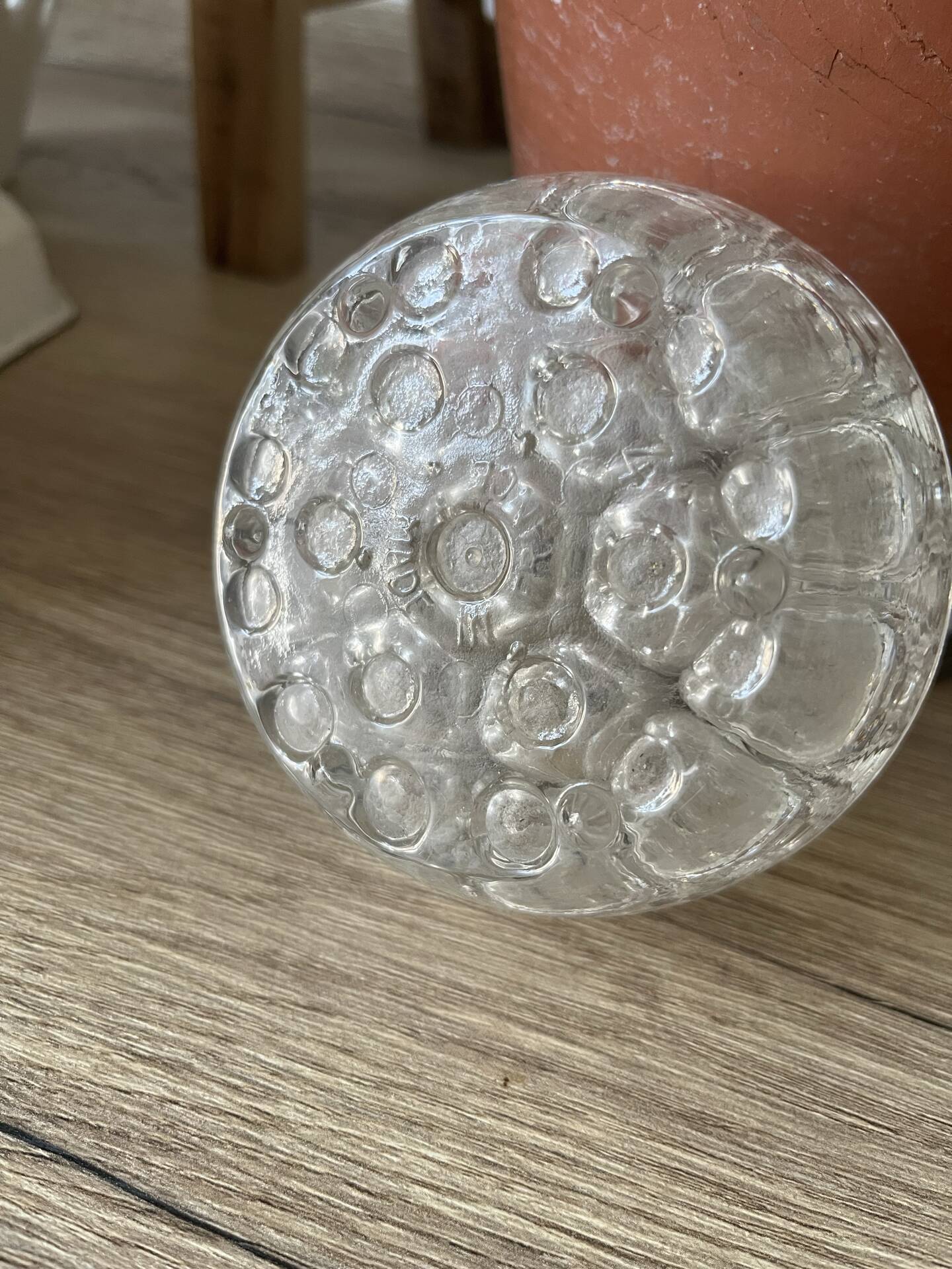 Vintage glass flower holder / flower spike – Made in France