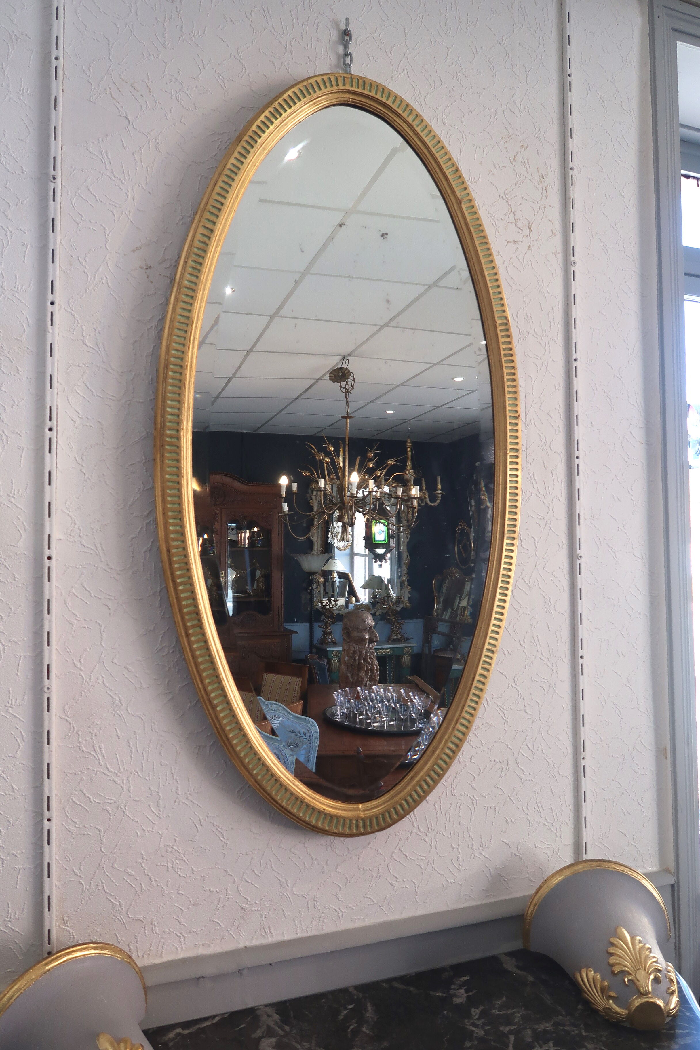 Empire style oval mirror