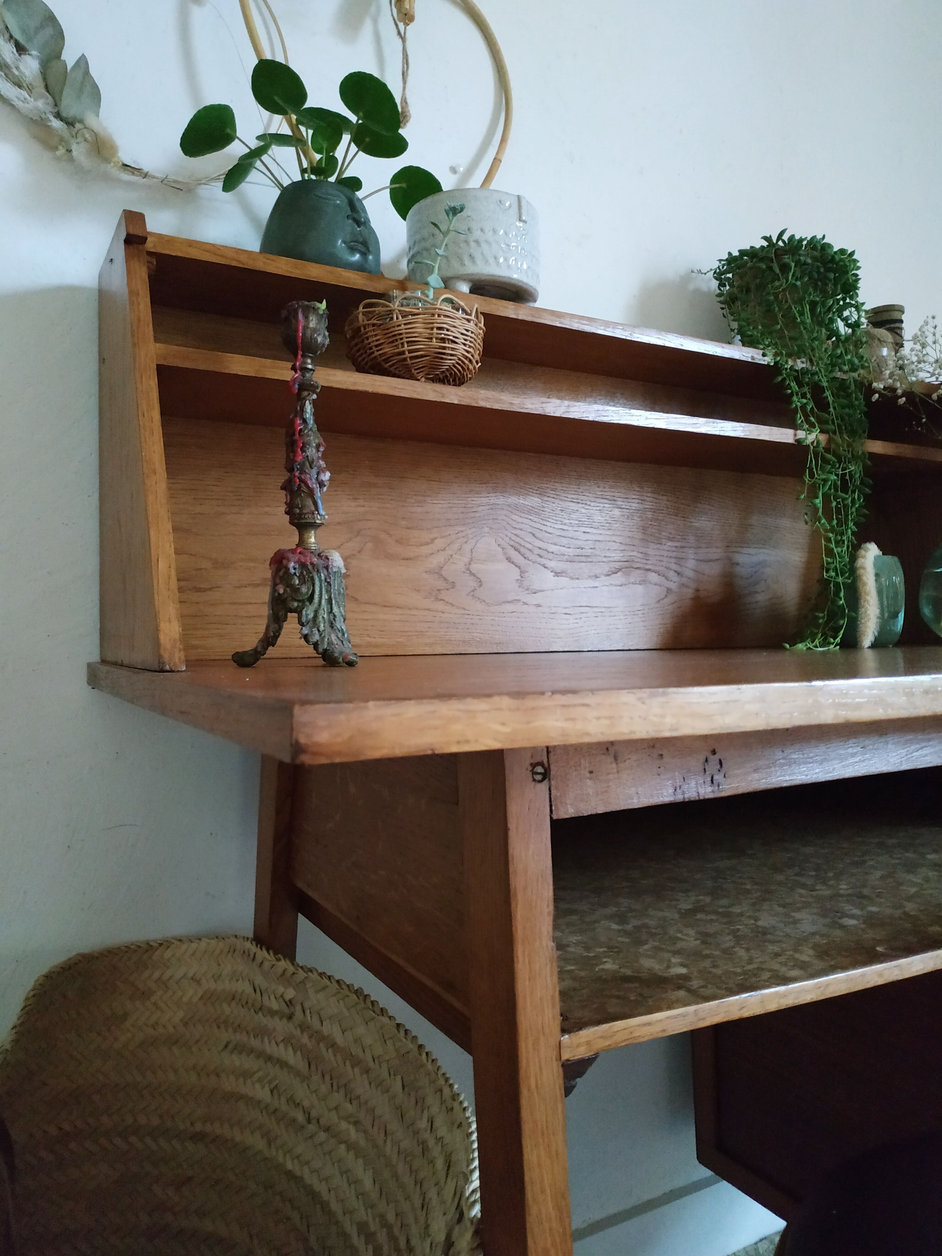 Bureau scandinave pieds compas vintage