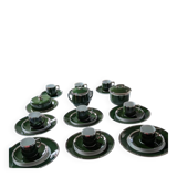 Antique service 31 pieces – S.P.M. Walküre Bavaria – Empire Green & lace