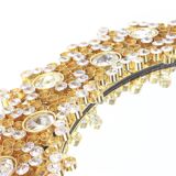 Spectacular backlit mirror in gilded brass and crystal glass by Palwa, Germany.