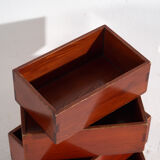 Stackable antique Japanese wooden boxes – set of 7 – Taishō–Shōwa period (c. 1920–1950)