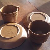 Set of 2 Sarreguemines cups and saucers
