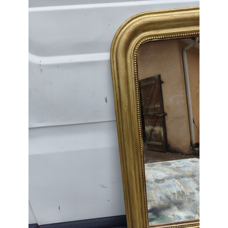 Miroir 19ème bois et stuc doré