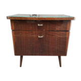 Scandinavian bedside feet compass 1970 walnut