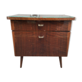 Scandinavian bedside feet compass 1970 walnut
