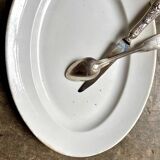 Creil & Montereau oval dish in white ironstone, "Labrador" service