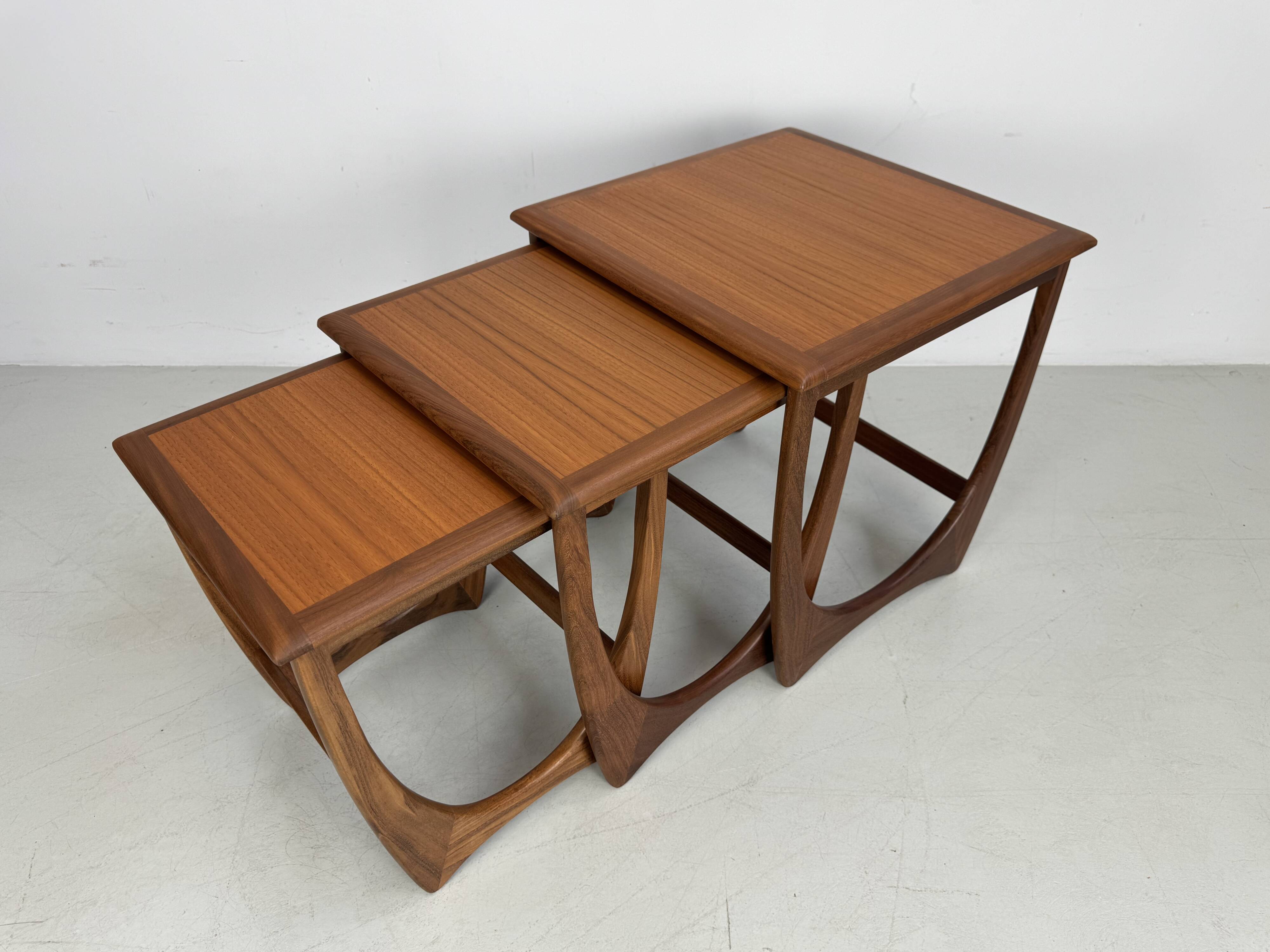 Vintage G-Plan nesting table set designed by V. Wilkins in the 1960s.