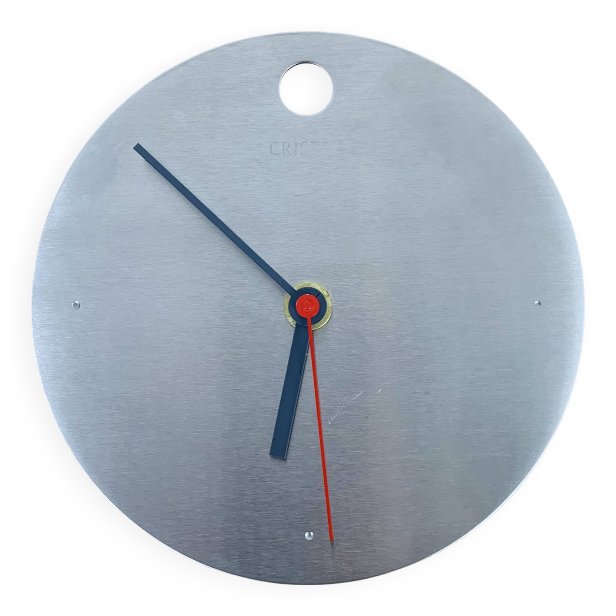 Cristel Panoply model clock, brushed stainless steel