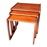 3 nesting coffee tables GPLAN model Quadrille in teak