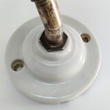 Wall lamp glass Clichy white brass porcelain 30s