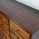 Antique apothecary furniture in oak France early twentieth century