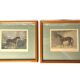 Lot of 2 English equestrian engravings framed late 19th century