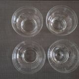 Set of 4 engraved crystal bowls - 1920s/1930s
