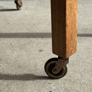 Wooden rolling trolley with removable top H66 75x35
