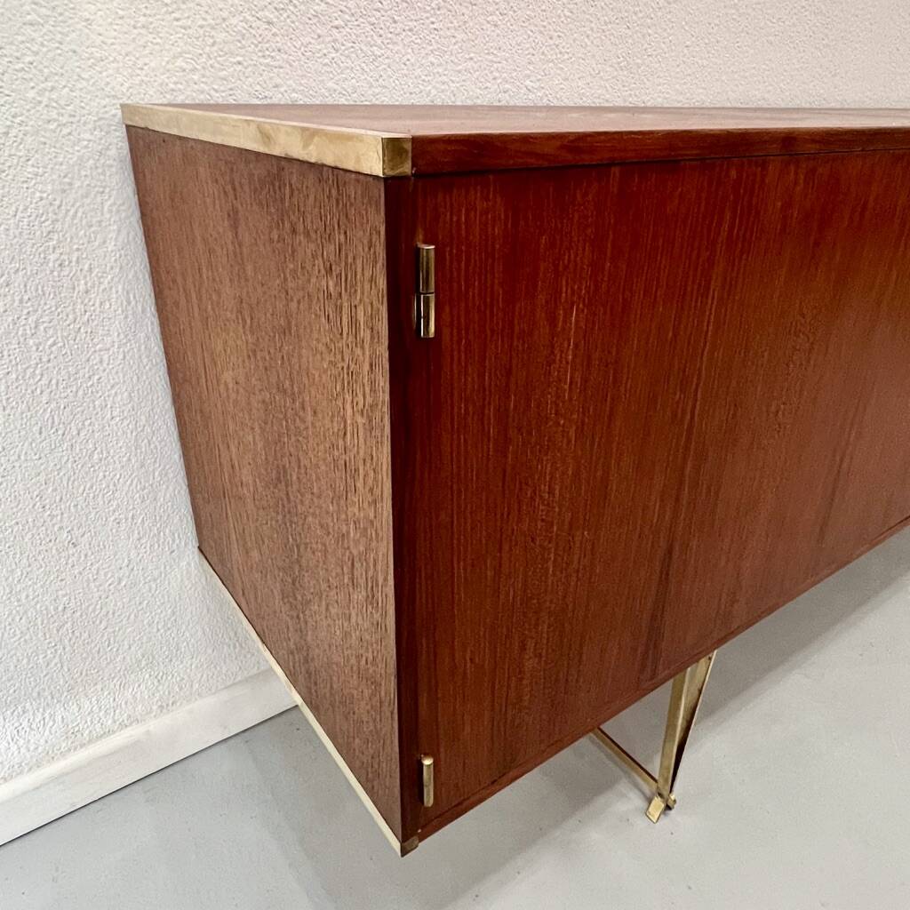 Teak and brass enfilade Modulus by William Watting for Fristho NL 1950s