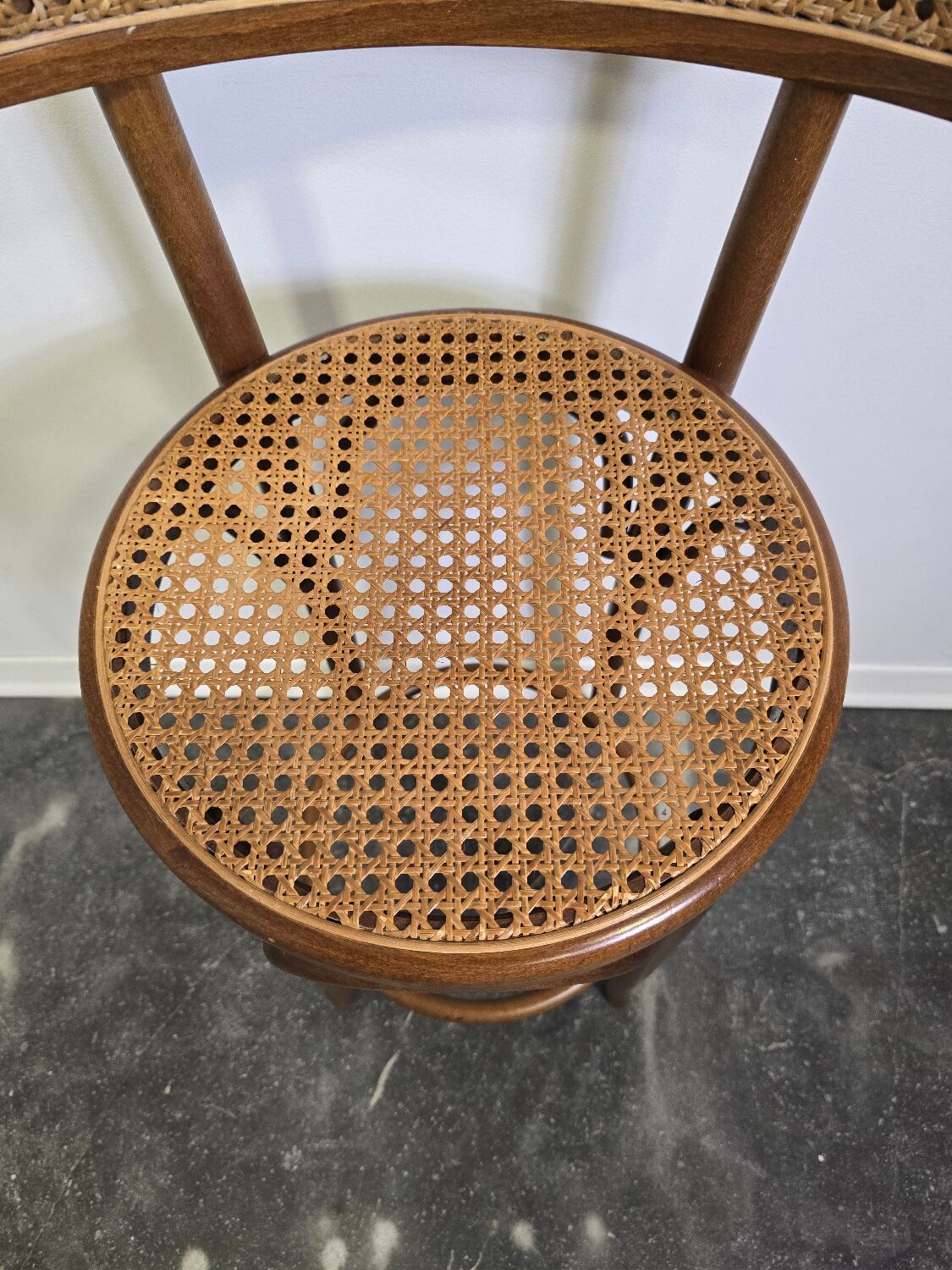 Bentwood Bar Stool with Cane Seat & Back