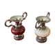 Vases en marbre et étain