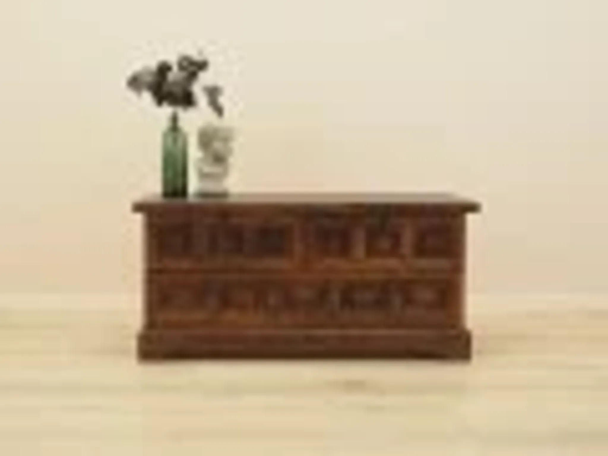 Danish chest of drawers with panelled fronts, oak veneer, 1970s