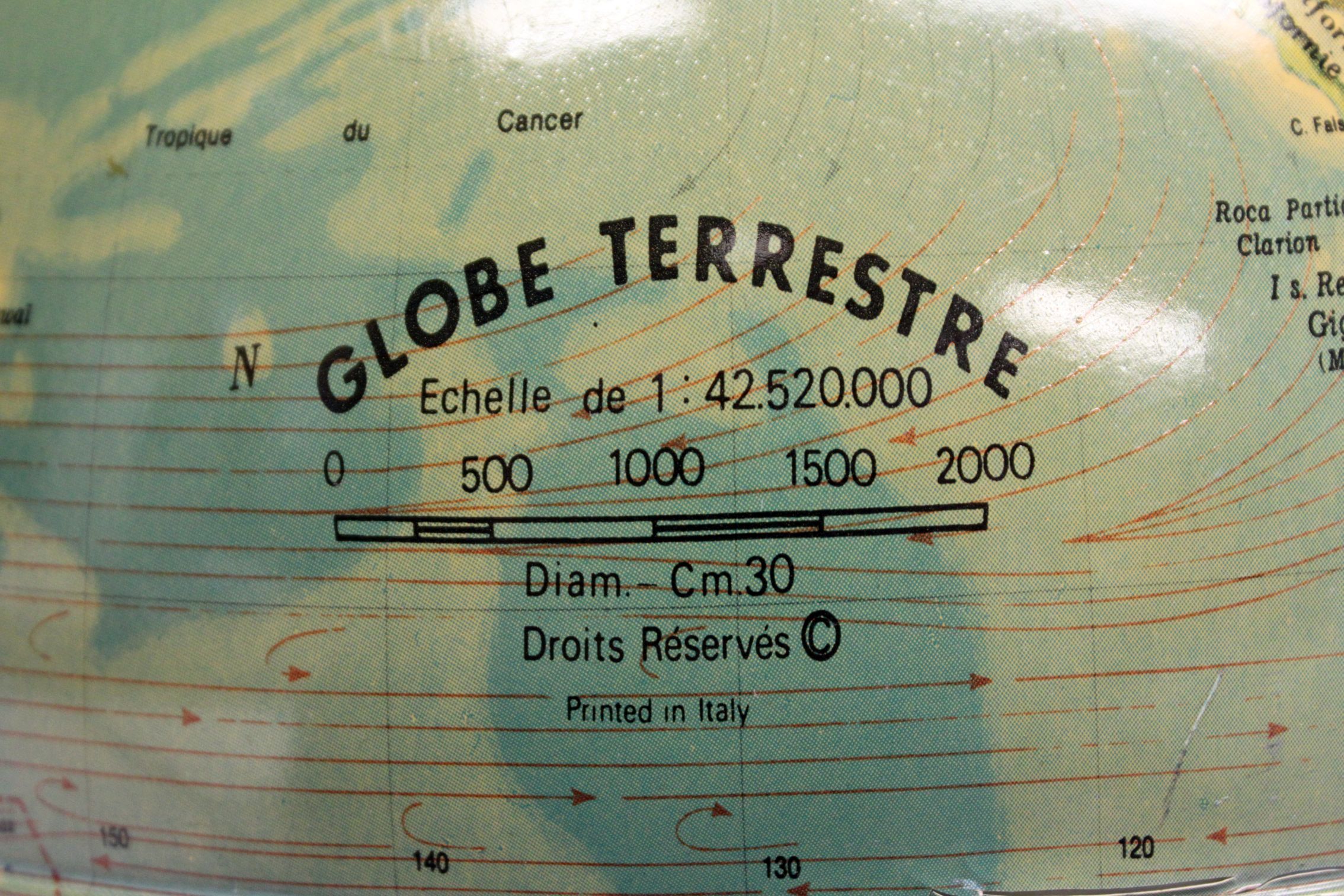 Luminous Tecnodidattica globe, 80's.