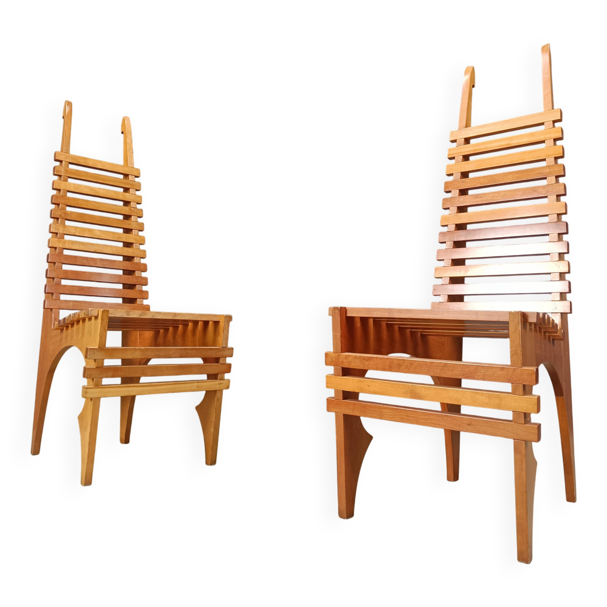 Postmodern 'Calcar' dining chairs by Benoit Lange, 1990s