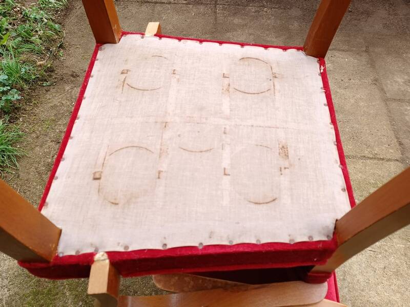 Art Deco bridge chairs in fabric from the 1950s and vintage.