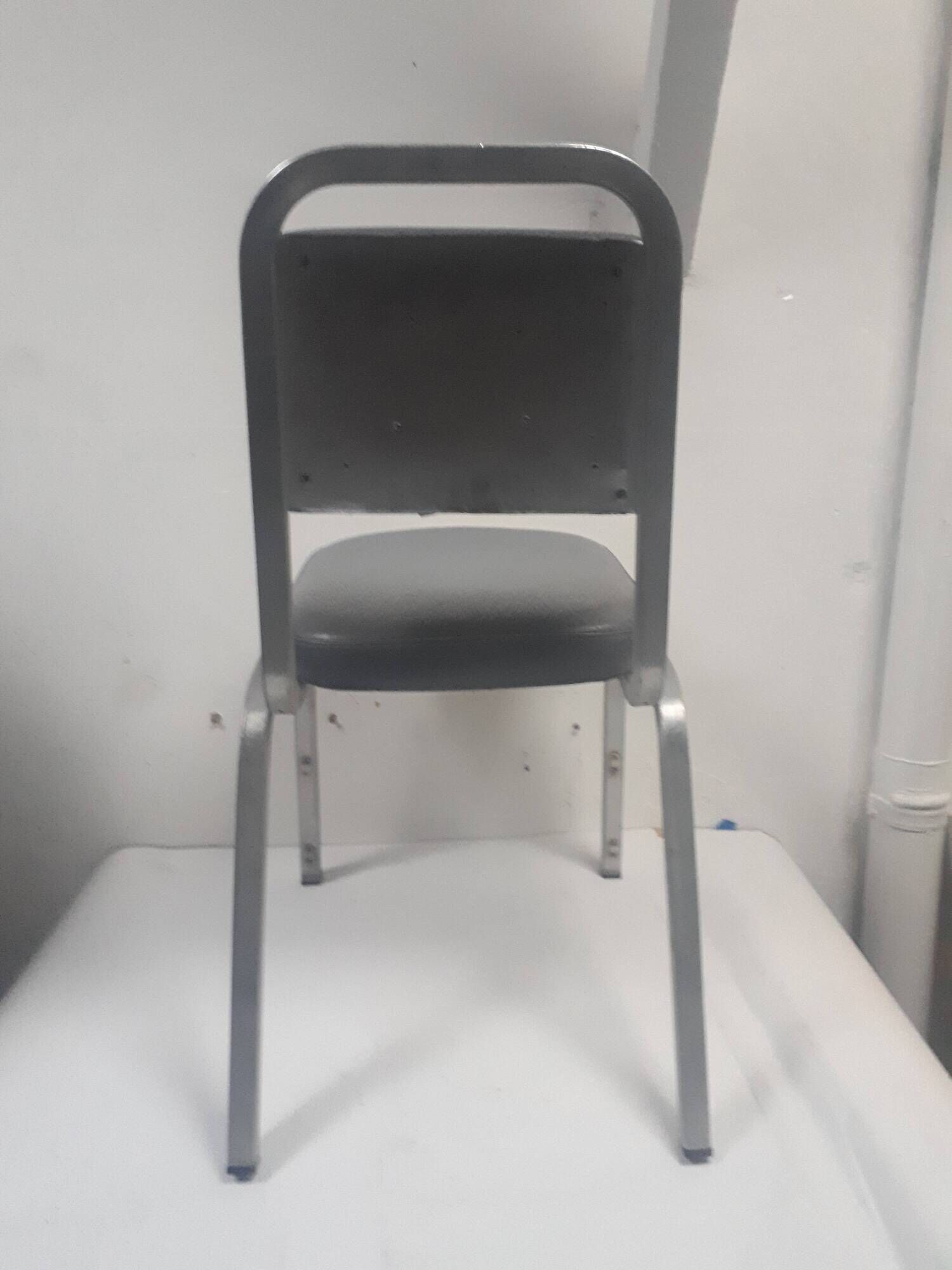 Pair chair desk conference aluminum skai grey vintage blue 1960