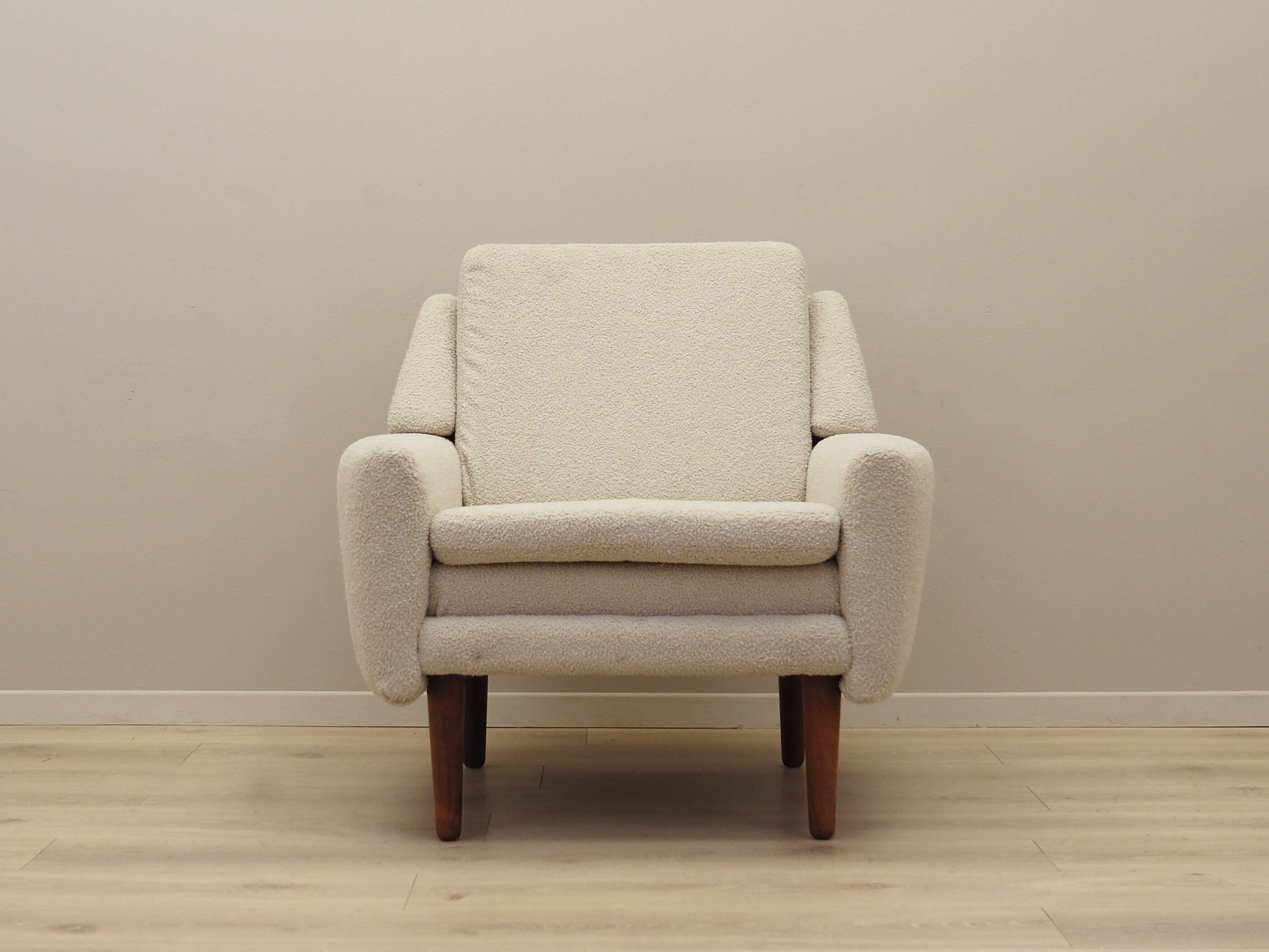 Cream armchair, Danish design, 1970s, production: Denmark