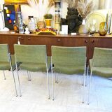 4 Kvadrat khaki and chrome chairs, 1970