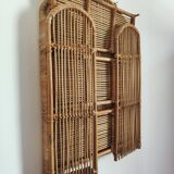 Rattan wall shelf