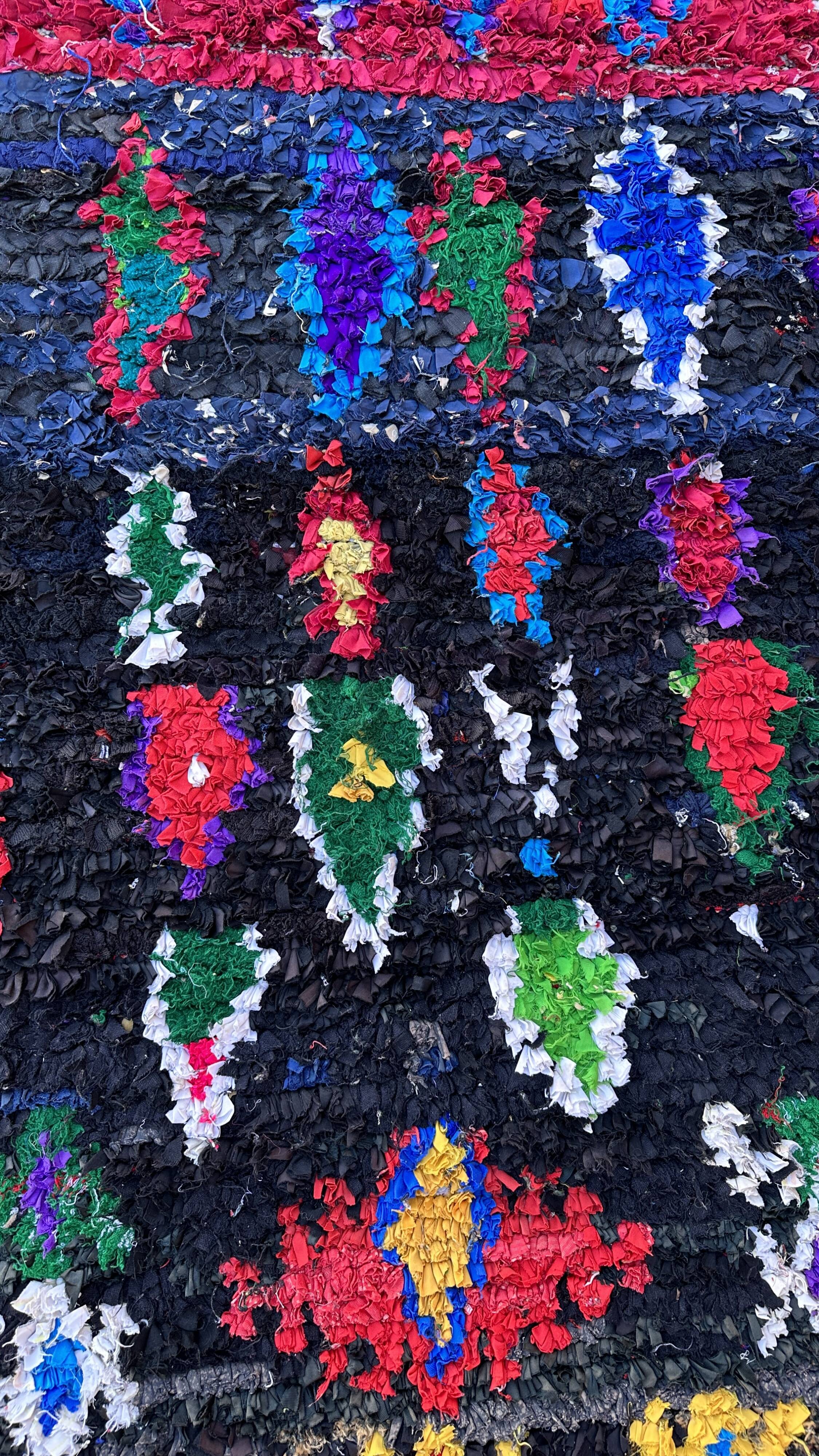 Moroccan carpet Boucherouite colored - 128 x 226 cm