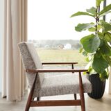 Scandinavian coffee brown armchair by H.Lis