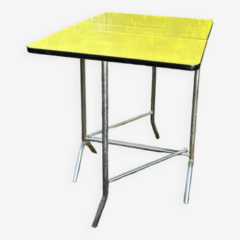 Table pliante formica jaune vintage pop 70s