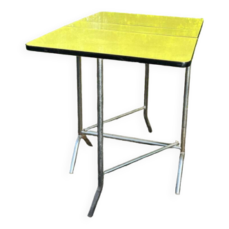 Table pliante formica jaune vintage pop 70s