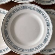 Set of 6 antique flat plates Moulin des Loups & Hamage model P