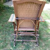 Antique wicker and hazel chaise longue