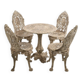 20th century cast iron garden furniture with baroque design