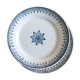 Old dessert plates blue décor, iron earth
