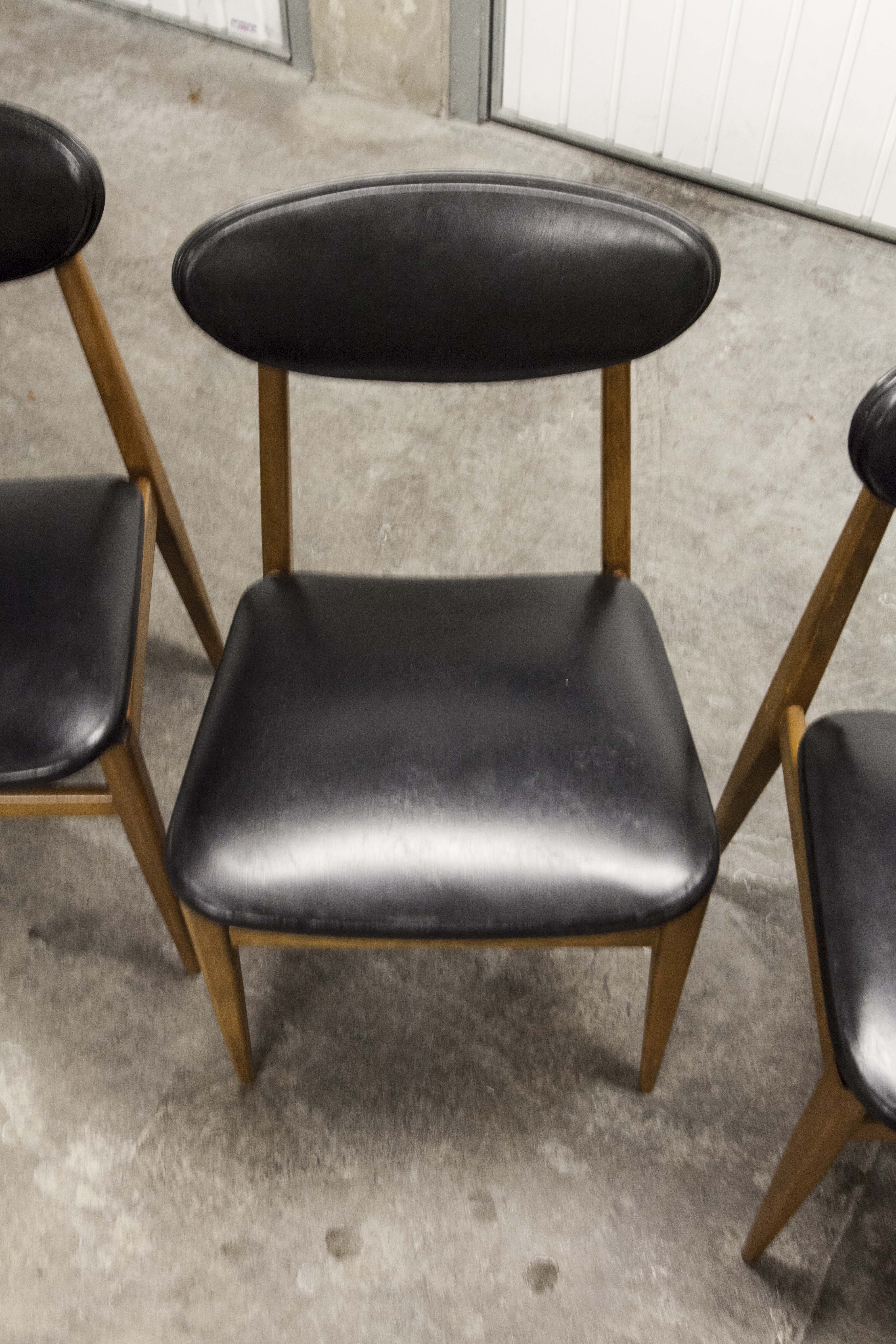 6 Teak chairs with oval back