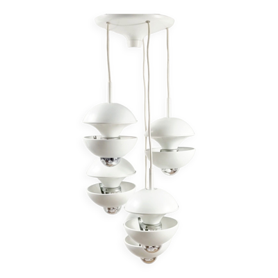 Lustre en cascade de l'ère spatiale par Klaus Hempel pour Kaiser Leuchten, Allemagne, 1972