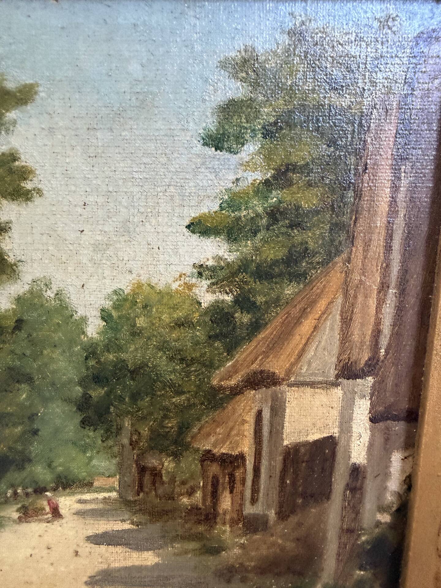 Small oil painting J.Poy 1900