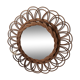 Mirror vintage wicker rattan shape flower 1960 Diameter 37cm