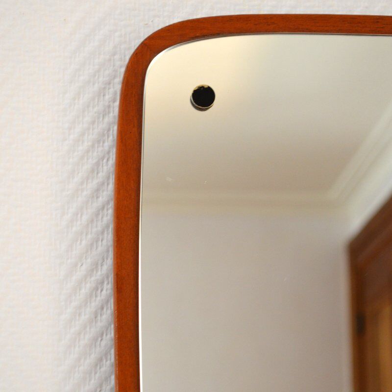 Scandinavian Mirror 60s teak 34x73cm